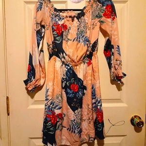 pacthwork blooms dress bluess